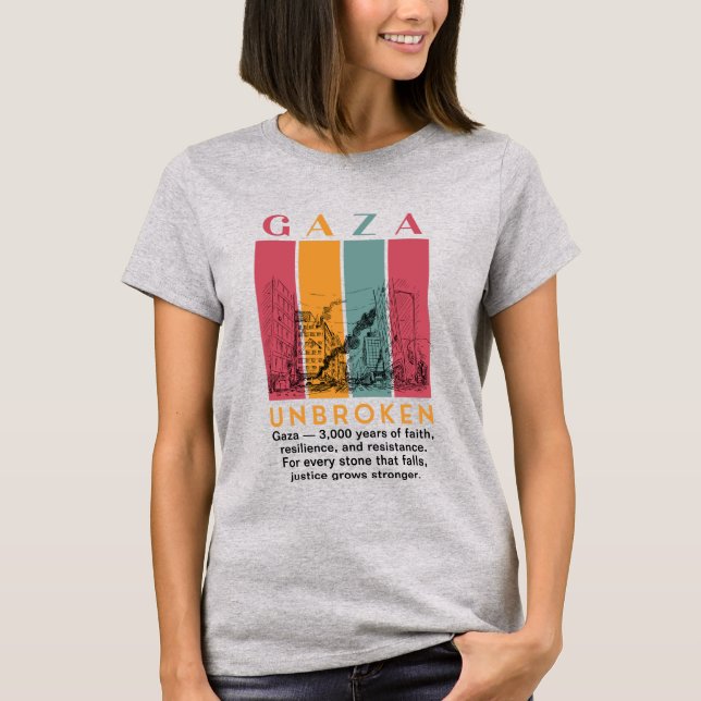 Free Palestine Women’s T-Shirt – Gaza 3,000 Years  (Front)