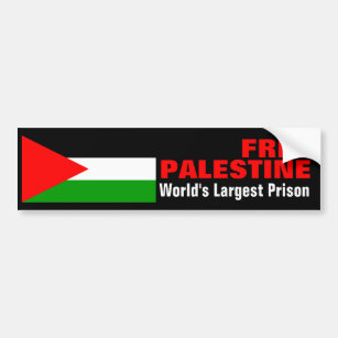 FREE PALESTINE WORLD'S LARGEST PRISON bumperstikr Bumper Sticker
