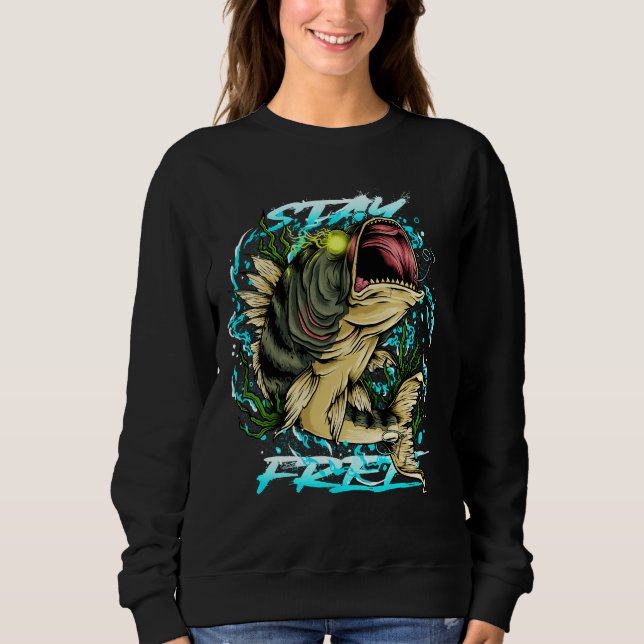Free Pastel Goth Devil Fish Evil Eyes Demonic Symb Sweatshirt (Front)