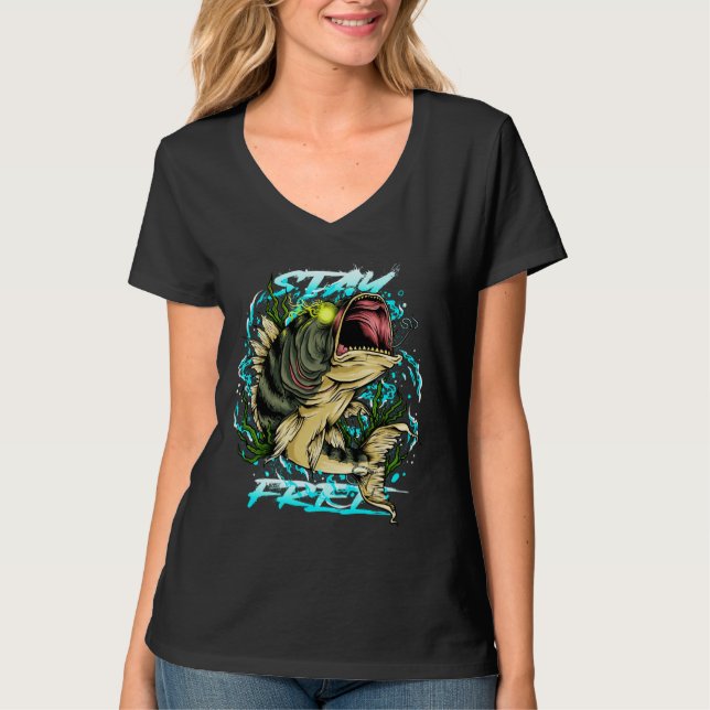 Free Pastel Goth Devil Fish Evil Eyes Demonic Symb T-Shirt (Front)