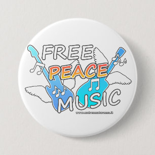 Free Peace Music   7.5 Cm Round Badge