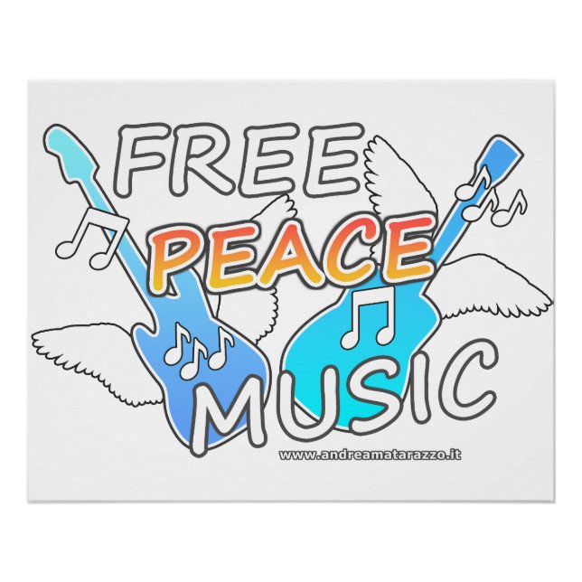 Free Peace Music  Glossy Poster (Front)