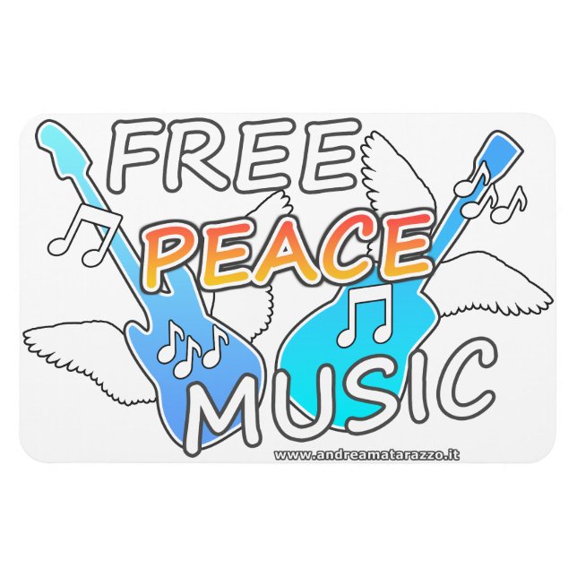 Free Peace Music   Magnet (Horizontal)