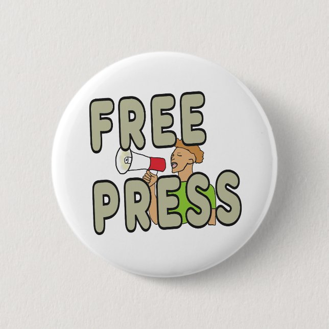 Free Press 6 Cm Round Badge (Front)