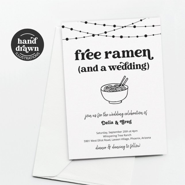 Free Ramen Funny Wedding Invitation (Creator Uploaded)