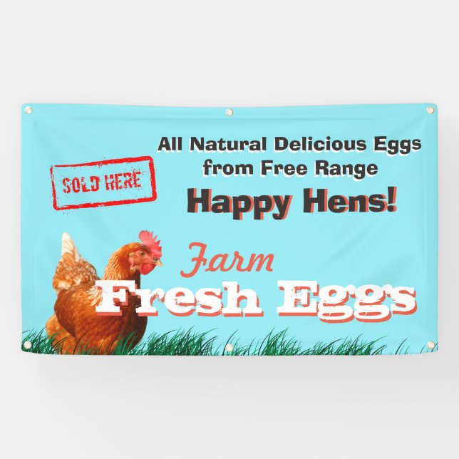Free Range Chicken Eggs Sold Here Banner (Horizontal)