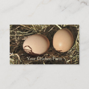 Free range eggs on a bed of hay business card