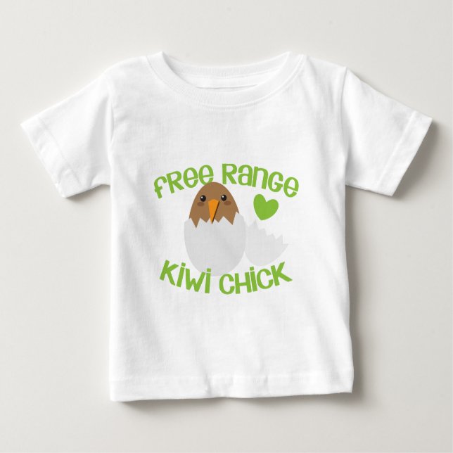 Free Range KIWI chick New Zealand Baby T-Shirt (Front)