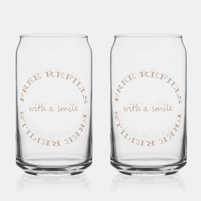 Free Refills Soda Glass (Front)