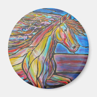 "Free Rein" Horse Art Mosaic/Stained Glass Style! Magnet