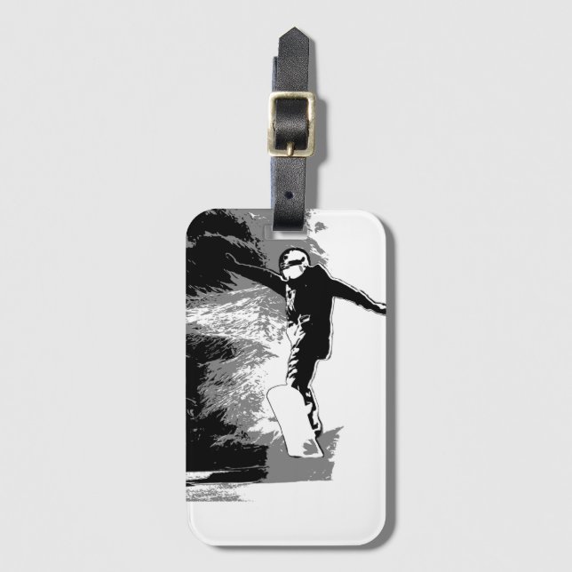 Free-riding- Snowboarder    Luggage Tag (Front Vertical)