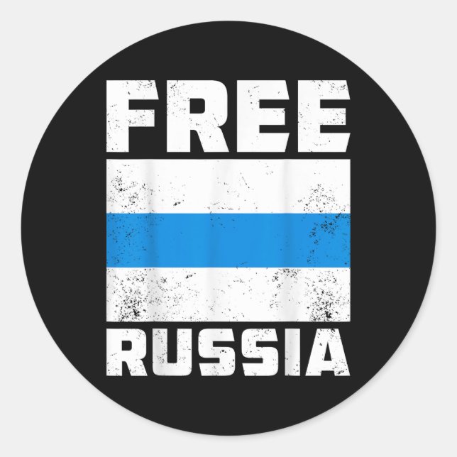 Free Russia New Russian Flag White Blue Anti-war P Classic Round Sticker (Front)