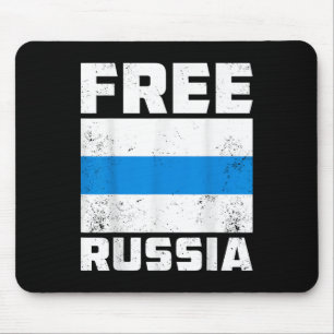 Free Russia New Russian Flag White Blue Anti-war P Mouse Pad
