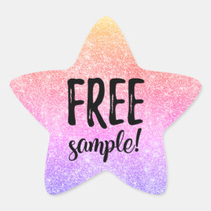 Free sample glitter label