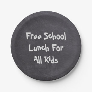 Free School Lunch For All Kids Paper Plate