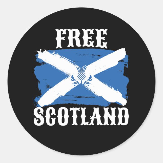 Free Scotland Scottish Independence Classic Round Sticker (Front)