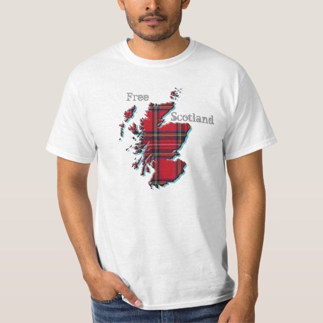 Free Scotland Scottish Map T-shirt (Front)