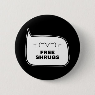 FREE SHRUGS Funny Kaomoji Japanese Emoticons 6 Cm Round Badge
