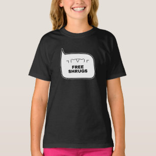 FREE SHRUGS Funny Kaomoji Japanese Emoticons T-Shirt