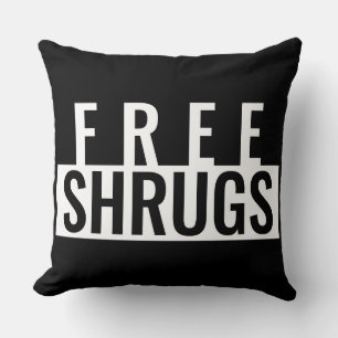 Free Shrugs Minimalist Throw Pillow