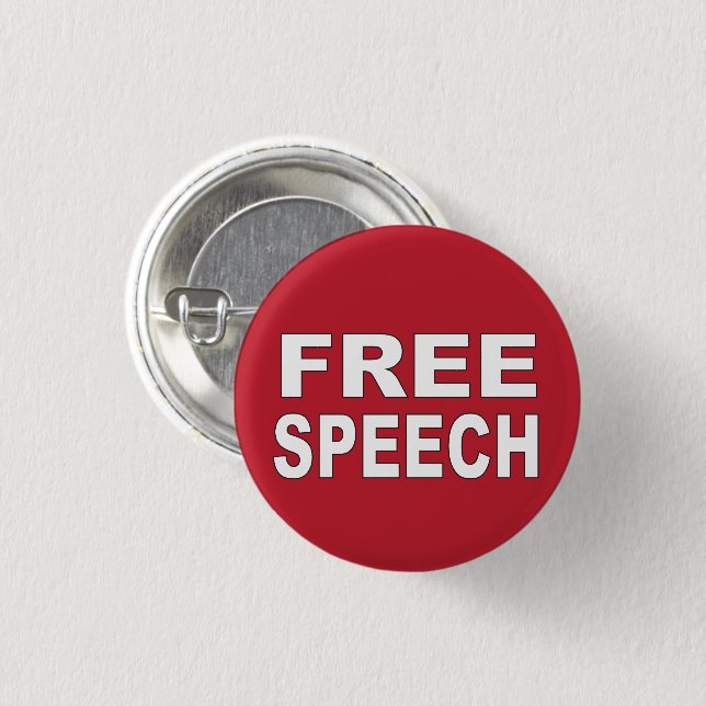 Free Speech 3 Cm Round Badge (Front & Back)