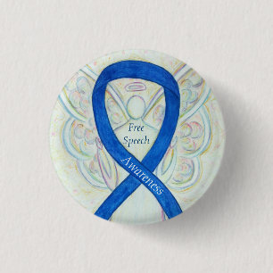 Free Speech Awareness Angel Ribbon Pin