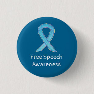 Free Speech Awareness Ribbon Custom Pin