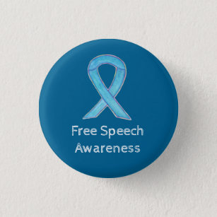 Free Speech Awareness Ribbon Custom Pin