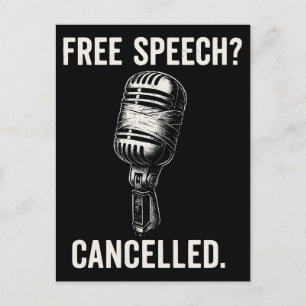 Free Speech Cancelled Protest Statement Holiday Postcard