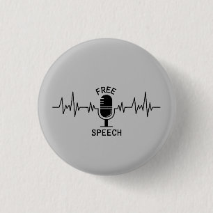 Free Speech EKG 3 Cm Round Badge