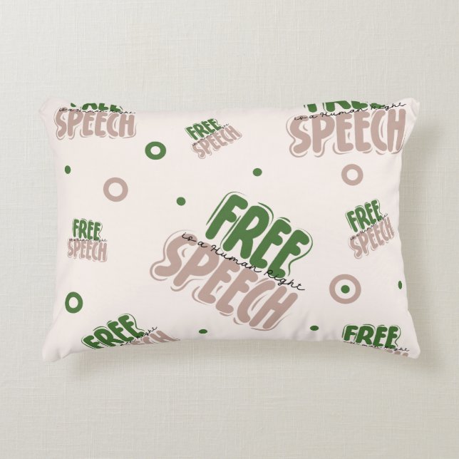 Free Speech Is a Human Right Decorative Cushion (Front)