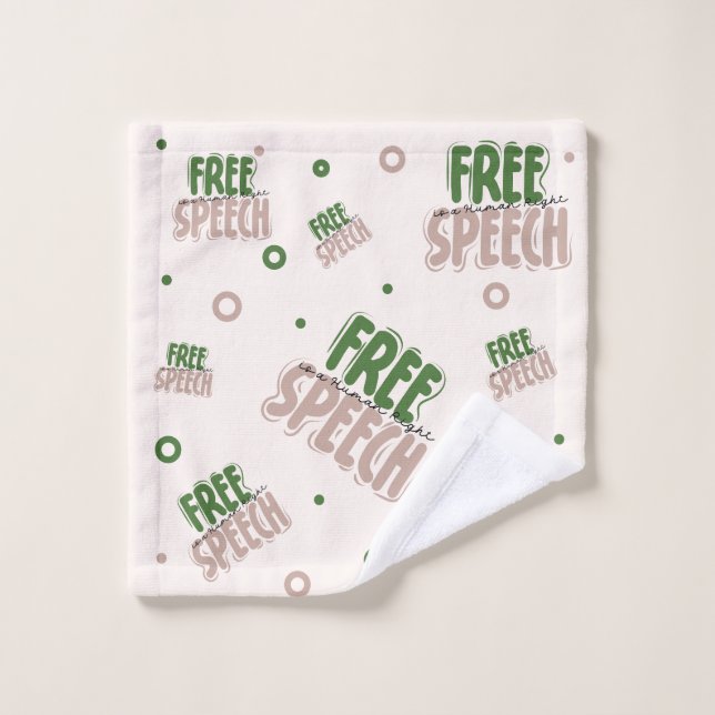 Free Speech Is a Human Right Wash Cloth (Wash Cloth)