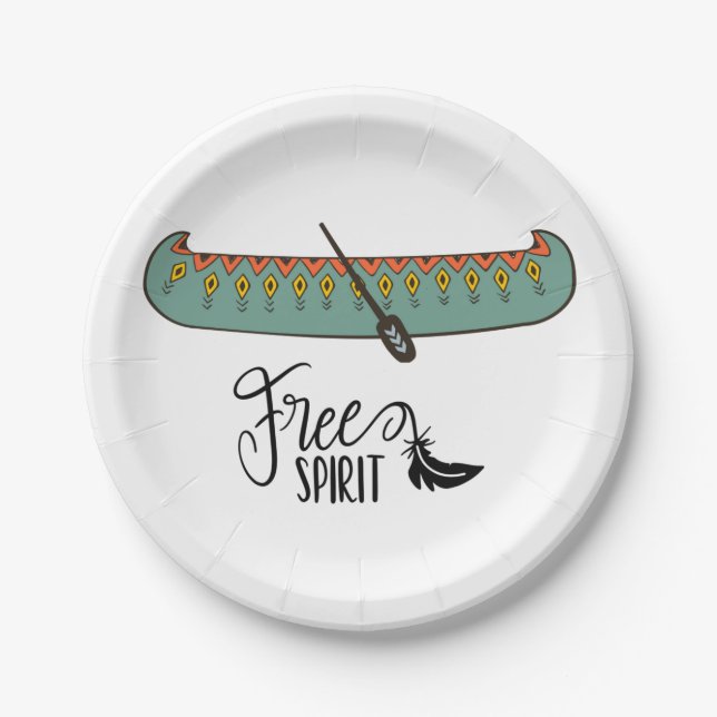 Free Spirit Canoe Paper Plate (Front)