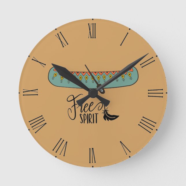 Free Spirit Canoe Round Clock (Front)