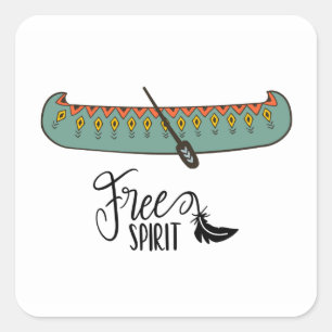 Free Spirit Canoe Square Sticker