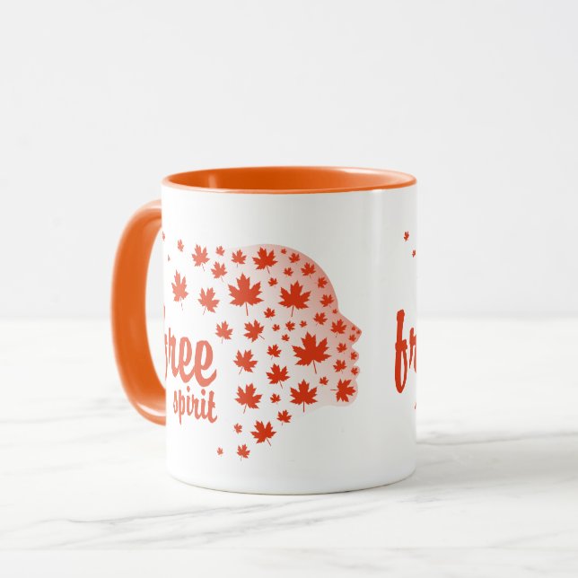 Free spirit face, autumn mug (Front Left)