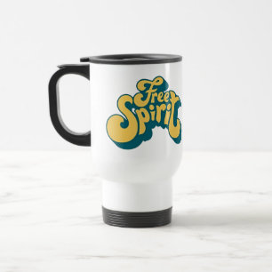 Free Spirit - Groovy Retro 70s Yellow Teal Mug