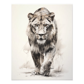 Free Spirit Lion Black and White Photo Print