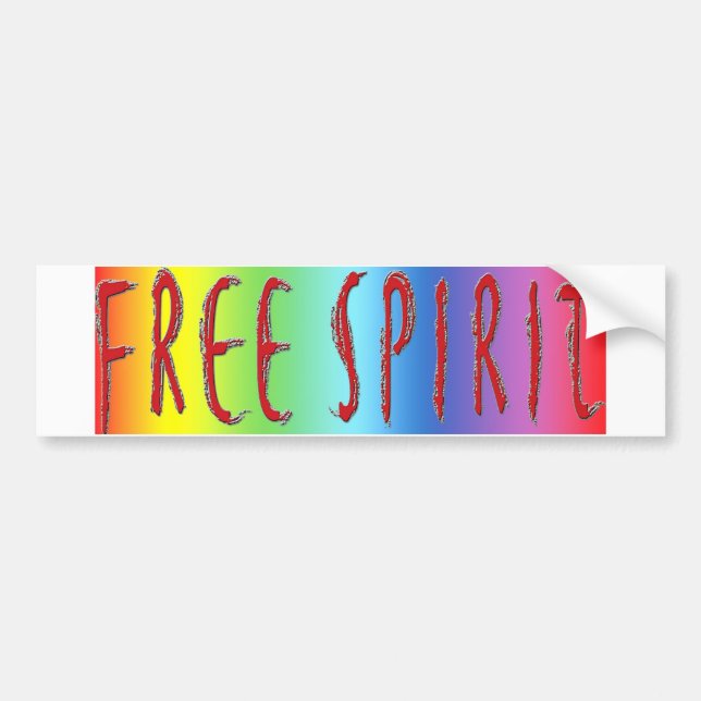 Free Spirit Rainbow Bumper Sticker (Front)