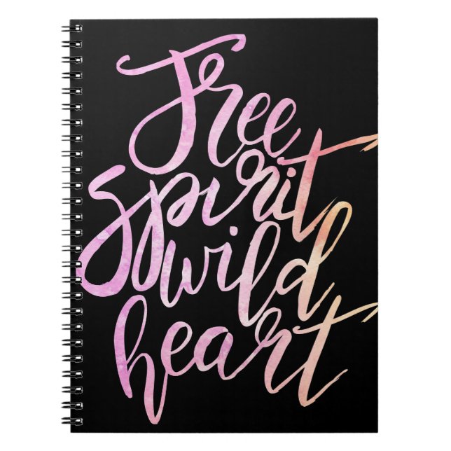 "Free Spirit, Wild Heart" Inspirational Notebook (Front)