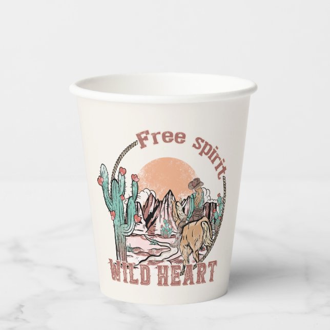 Free Spirit, Wild Heart Paper Cups (Front)