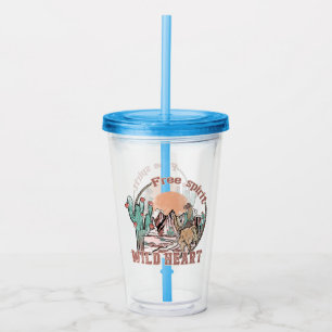 Free Spirit, Wild Heart Western Country Acrylic Tumbler