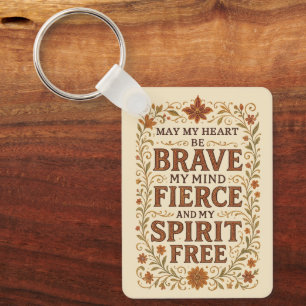 Free-Spirited Bohemian Affirmation Quote Art Key Ring