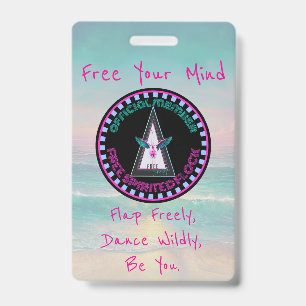 Free Spirited Flock Badge, Free Your Mind ID Badge
