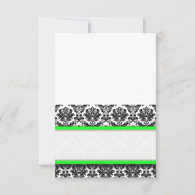 Free Standing Lime Damask Place Cards (Front)