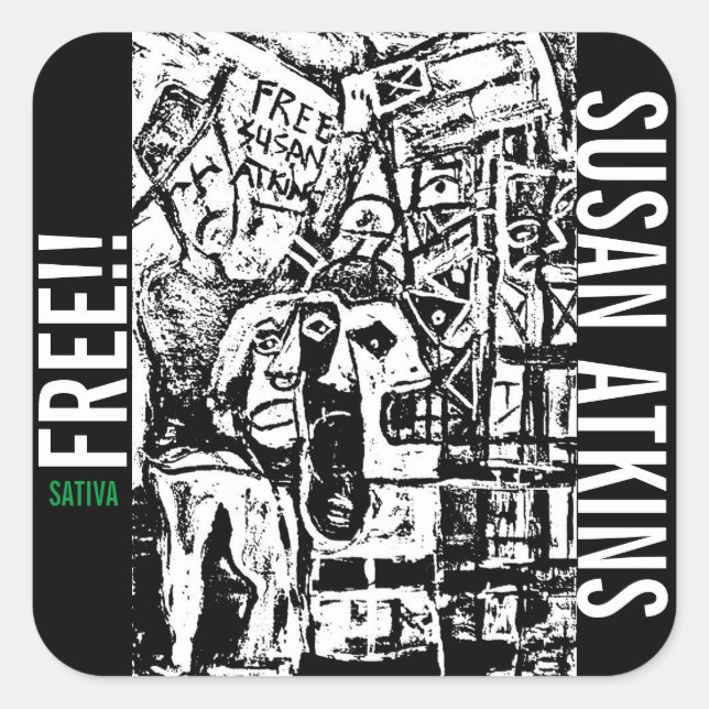 FREE SUSAN ATKINS SATIVA SQUARE STICKER (Front)