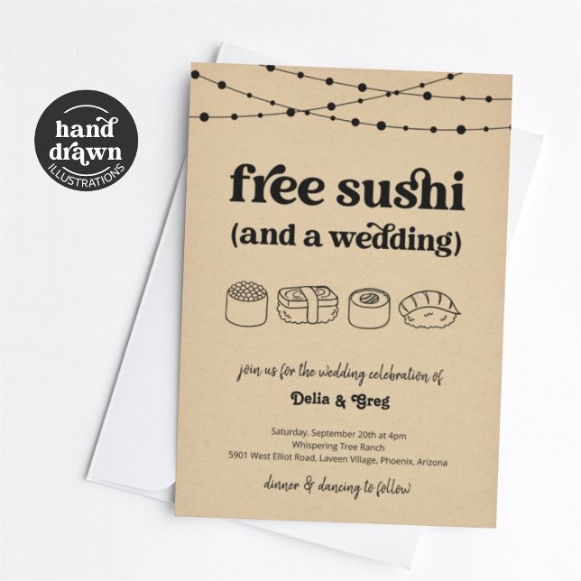 Free Sushi Funny Wedding Invitation (Creator Uploaded)