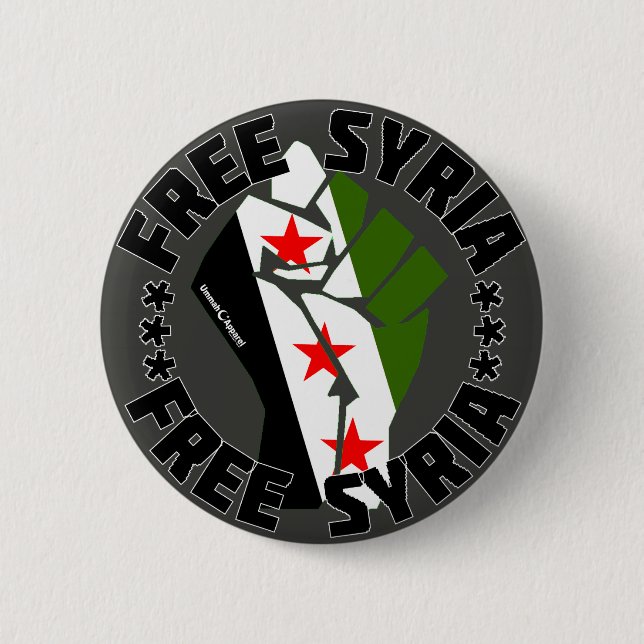 Free Syria 6 Cm Round Badge (Front)