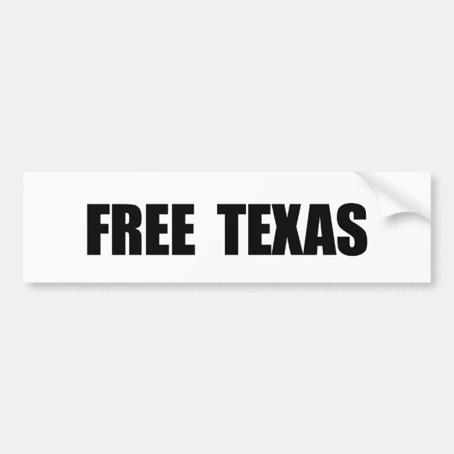 FREE TEXAS BUMPER STICKER (Front)
