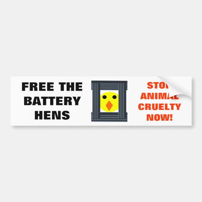 Free the Battery Hens Bumper Sticker (Front)